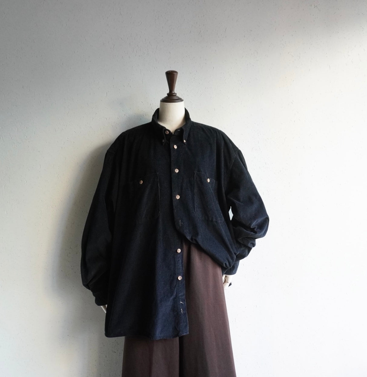90s Black Corduroy Shirt
