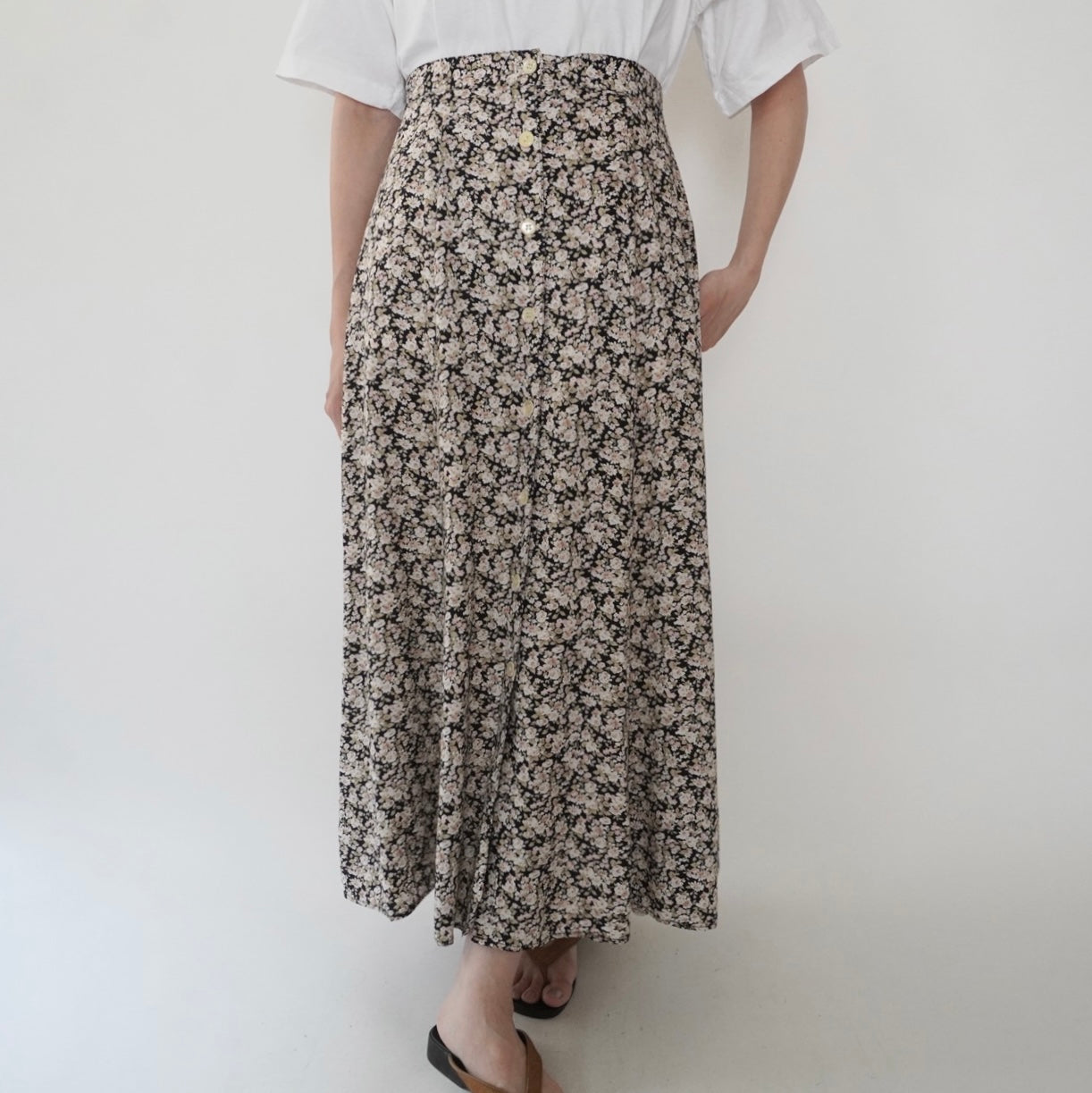 90s Floral Print Skirt Made in USA