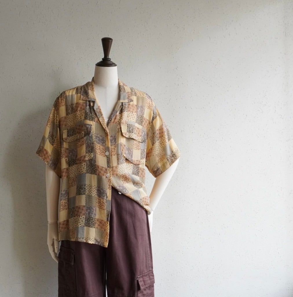 90s"NORTON & WILSON"  Printed Silk Shirt Made in Italy