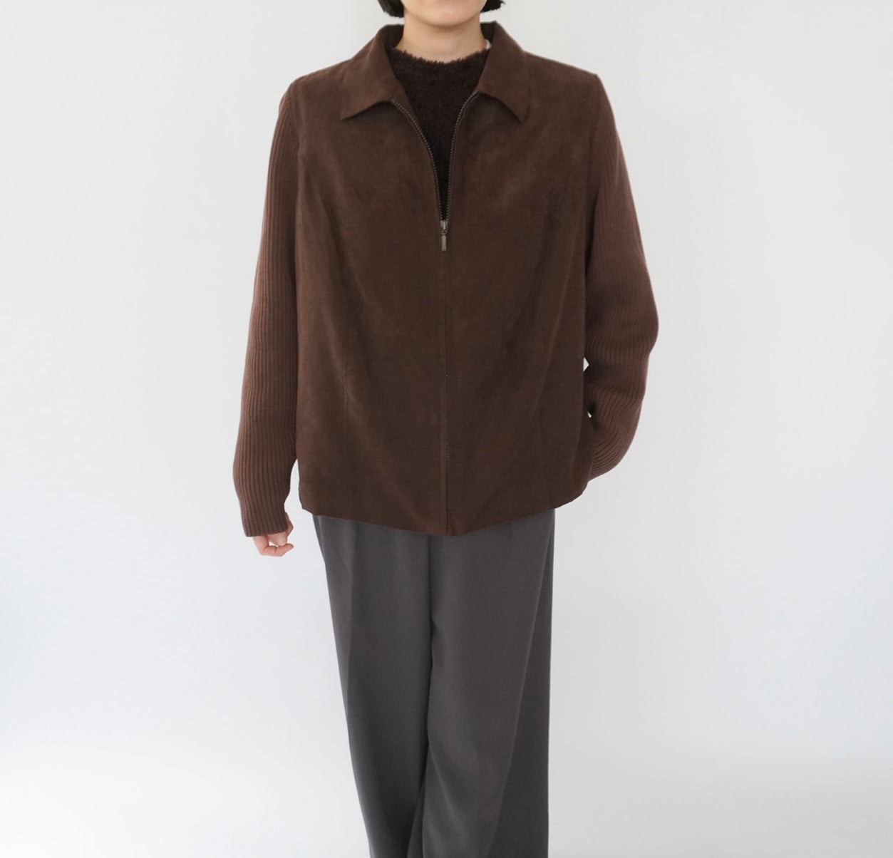 90s Ribbed Sleeves Jacket