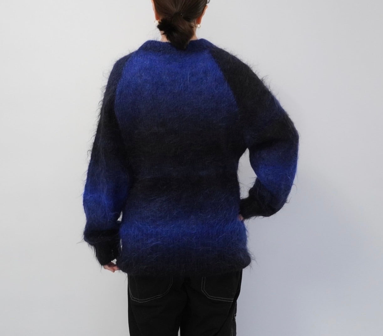 90s Black x Blue Mohair Knit