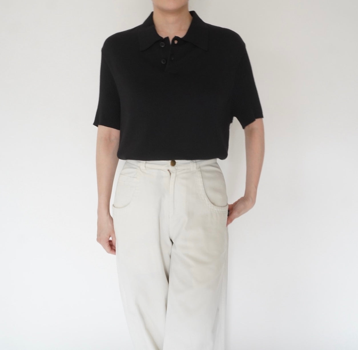 90s  Ribbed Design Top