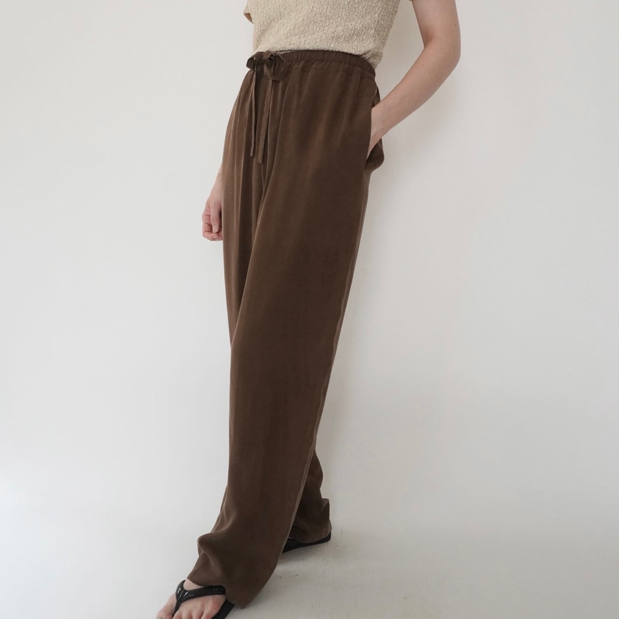 90s Brown Silk Pants