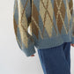 80s Argyle Mohair Knit Made in Italy