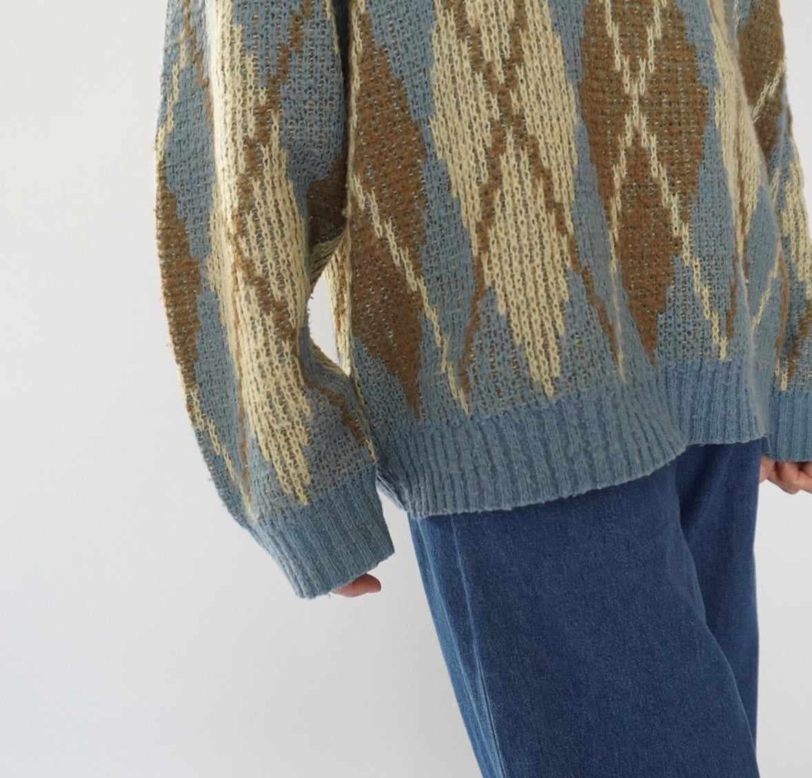80s Argyle Mohair Knit Made in Italy