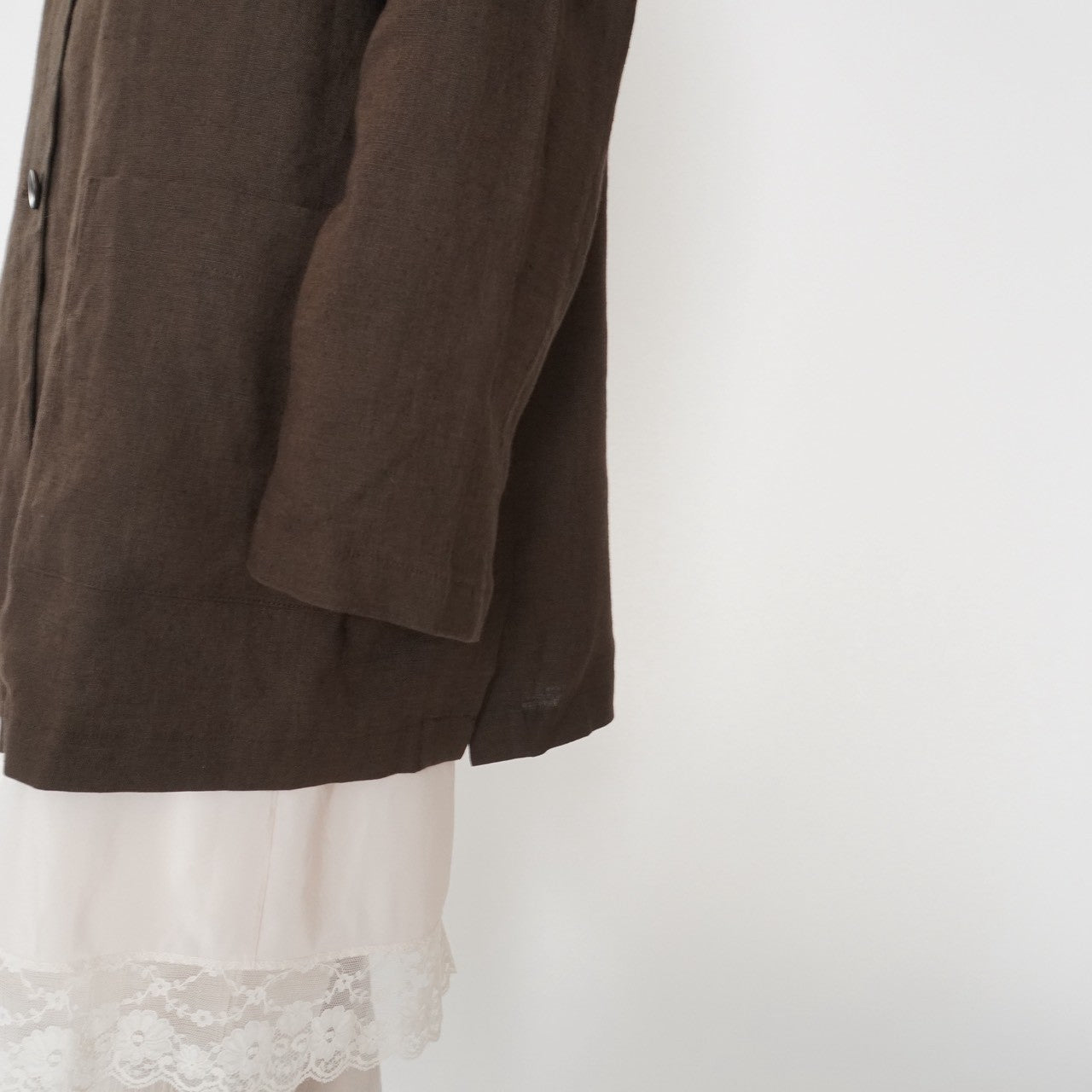 90s Linen Shirt Jacket