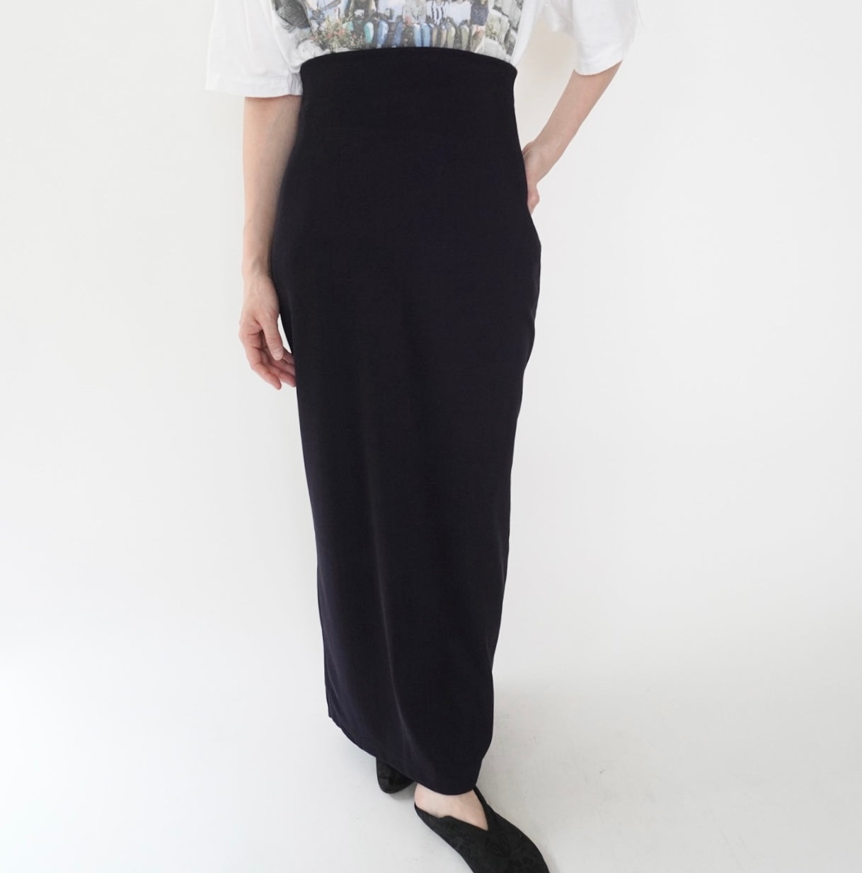 80s EURO Navy Skirt