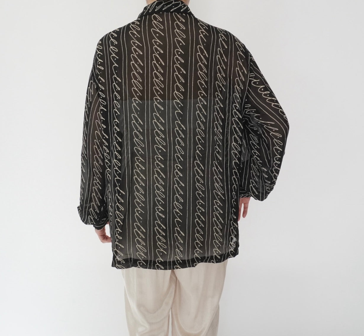 90s EURO Sheer Pattern Shirt
