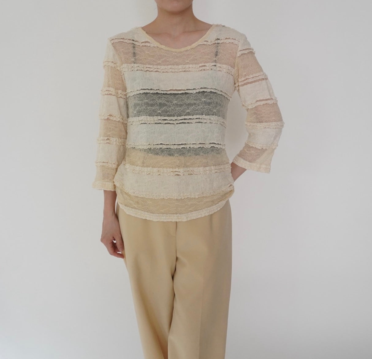 90s Sheer Lace Design Top