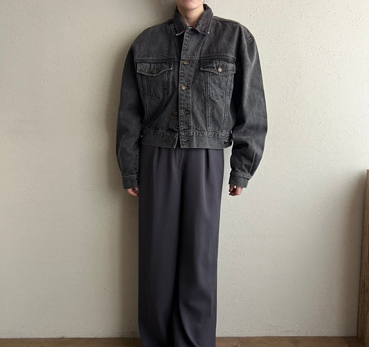 90s EURO Black Denim Jacket