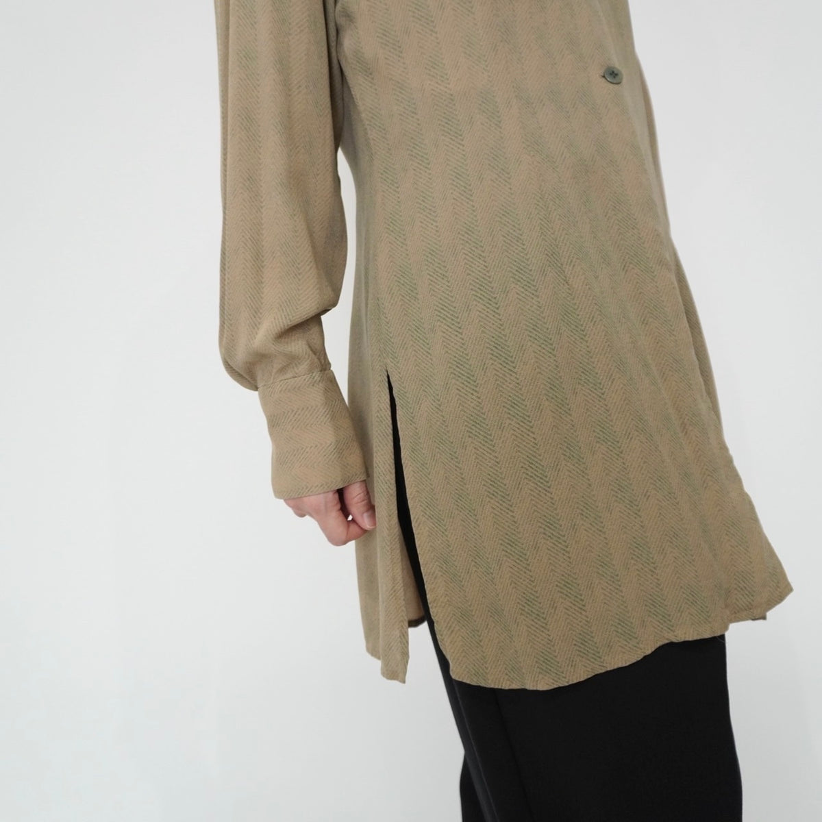 90s Silk Long Shirt