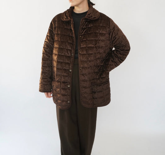 90s Velour Quilted Jacket Made in Italy