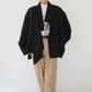 90s Black Linen Design Jakcet