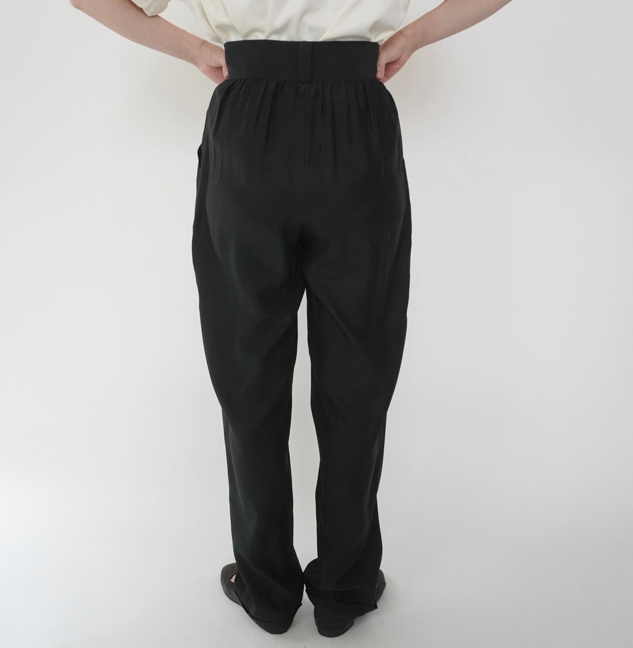 80s Silk High Waist Pants