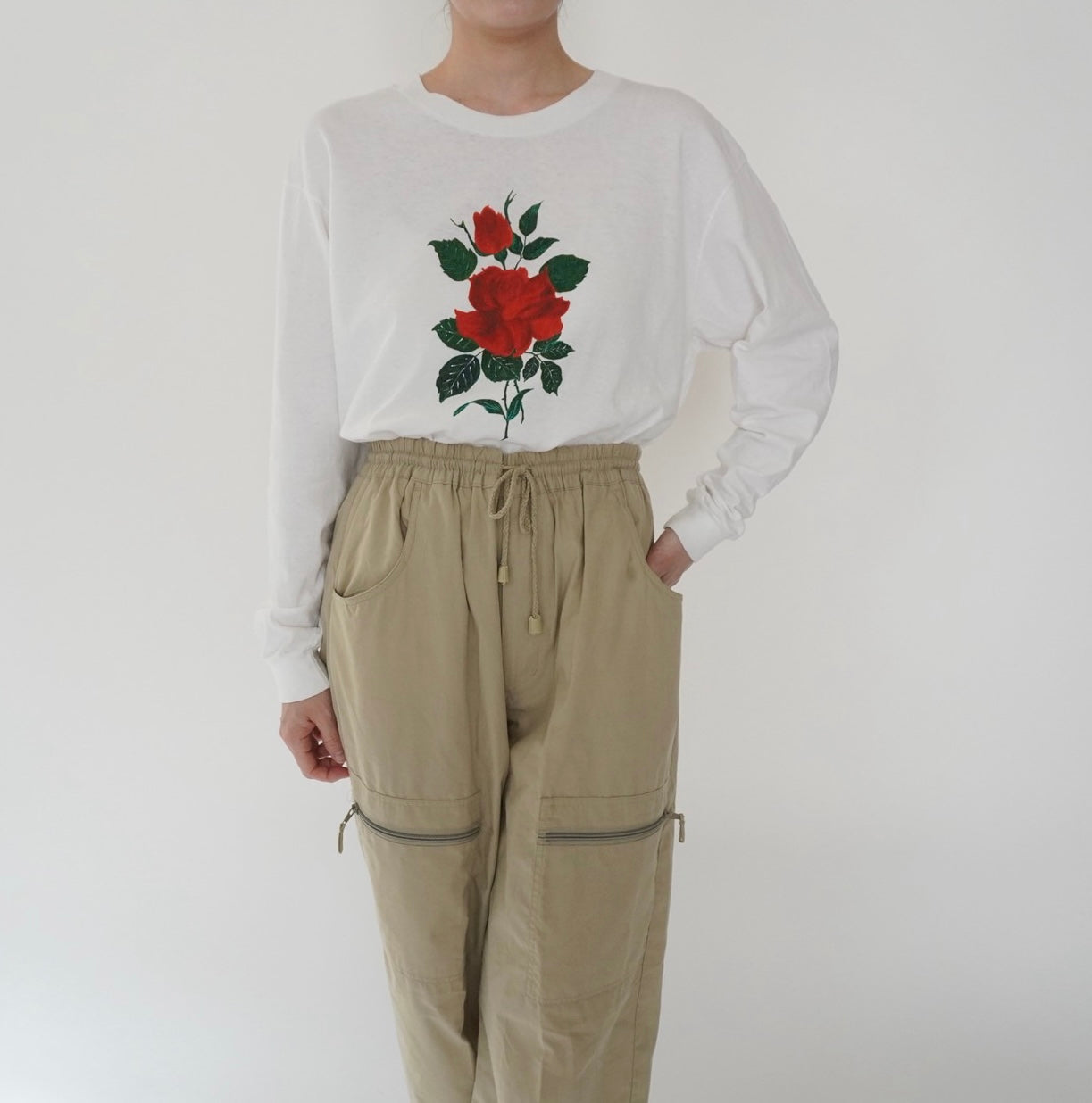 90s Printed Long T-shirt Made in USA