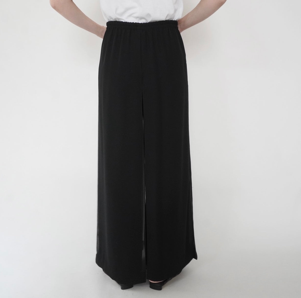 90s Slit Design Wide Pants