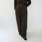 90s Wool Striped Wide Pants Made in USA Dead Stock