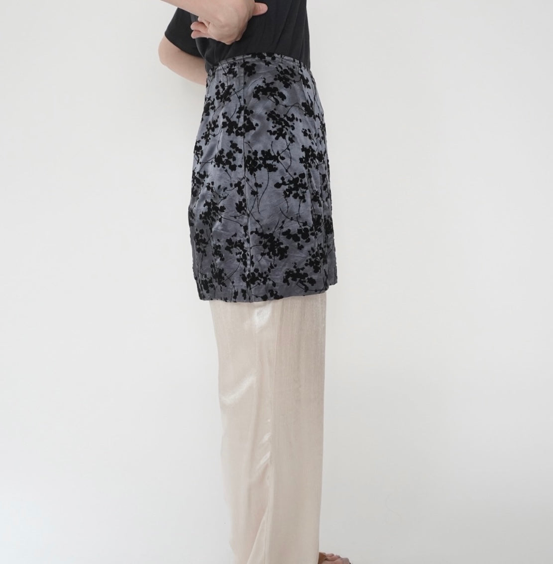 90s Flocky Pattern Skirt  Made in USA
