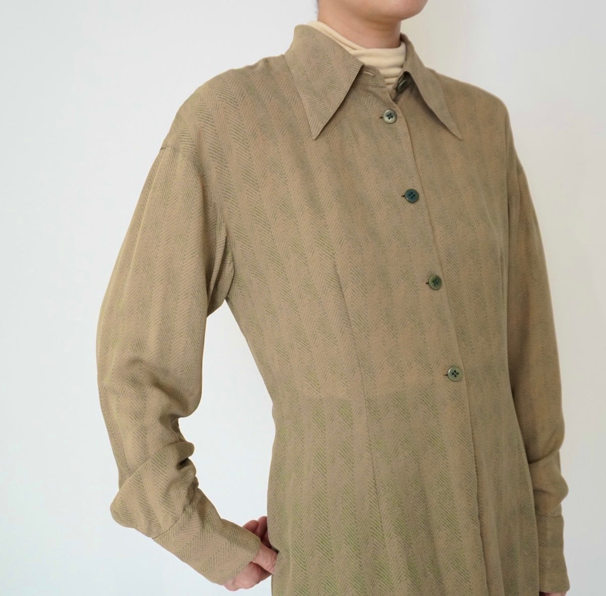 90s Silk Long Shirt