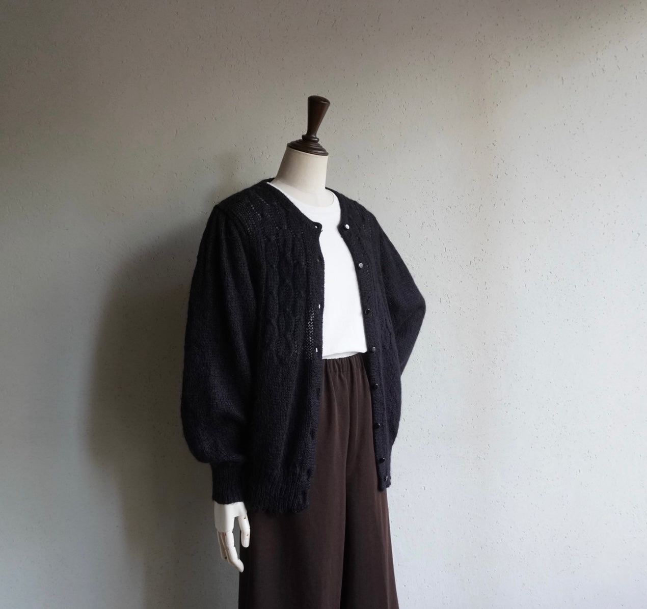 80s EURO Black Mohair Cardigan