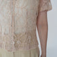 90s Lace Design Zipped Shirt Made in USA