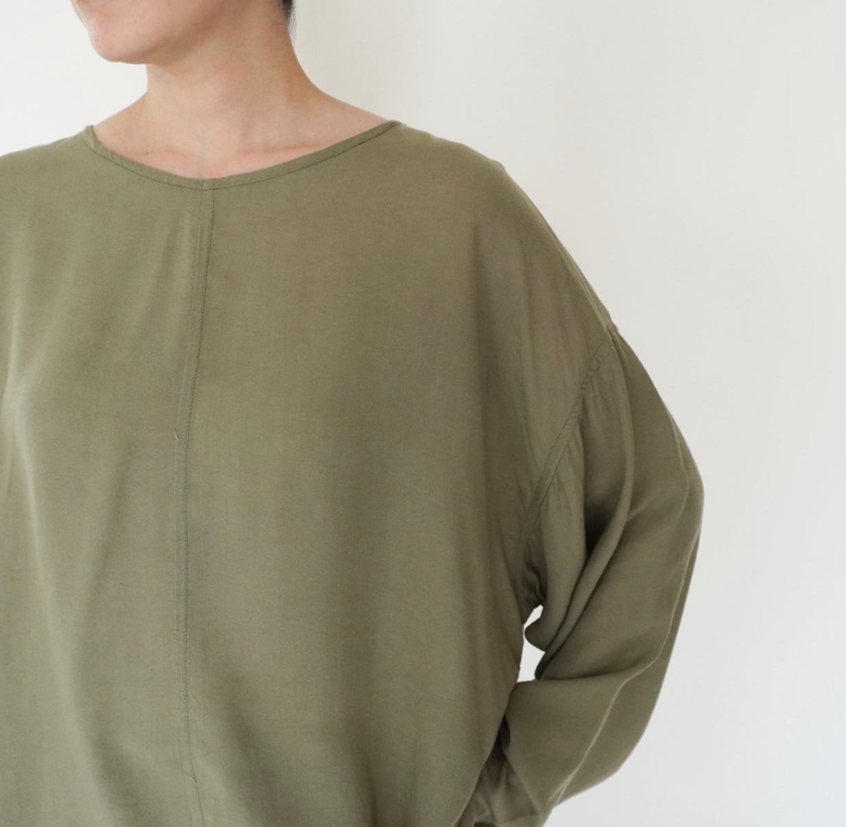 90s Khaki Rayon Blouse