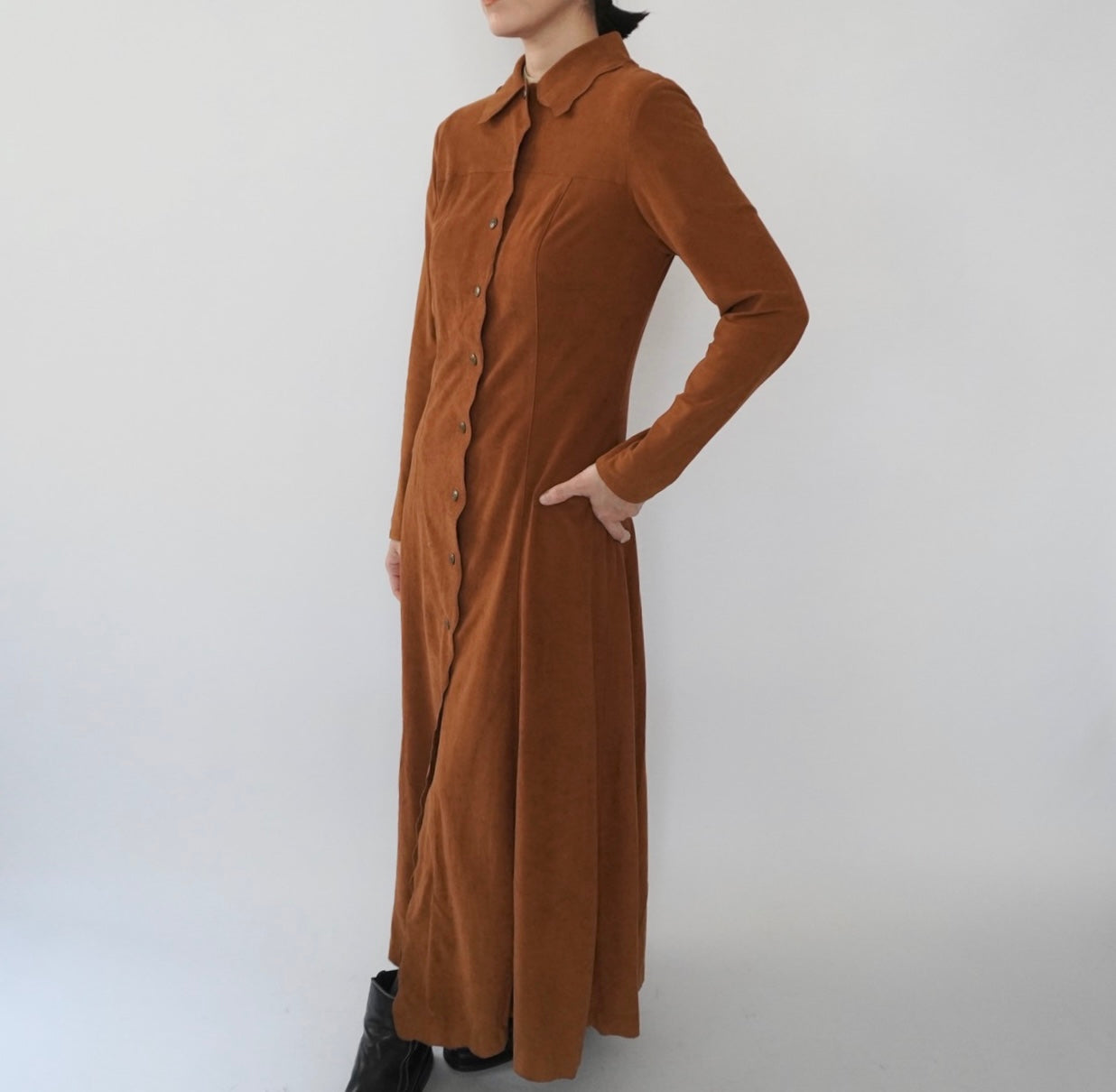 90s "FENDI" Faux Suede Dress Made in Italy