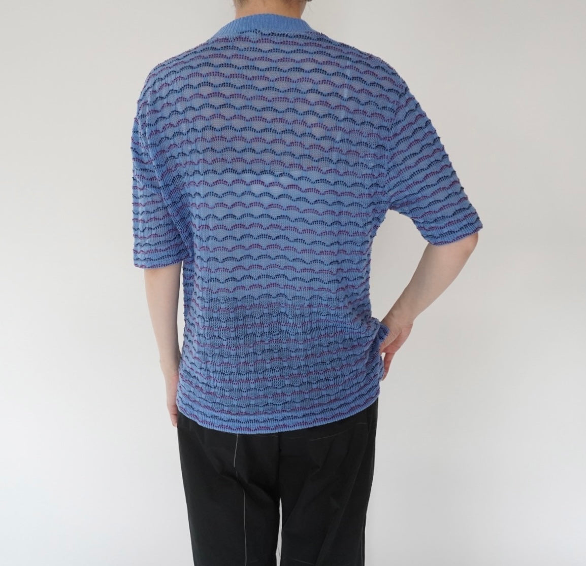 80s Blue Design Top