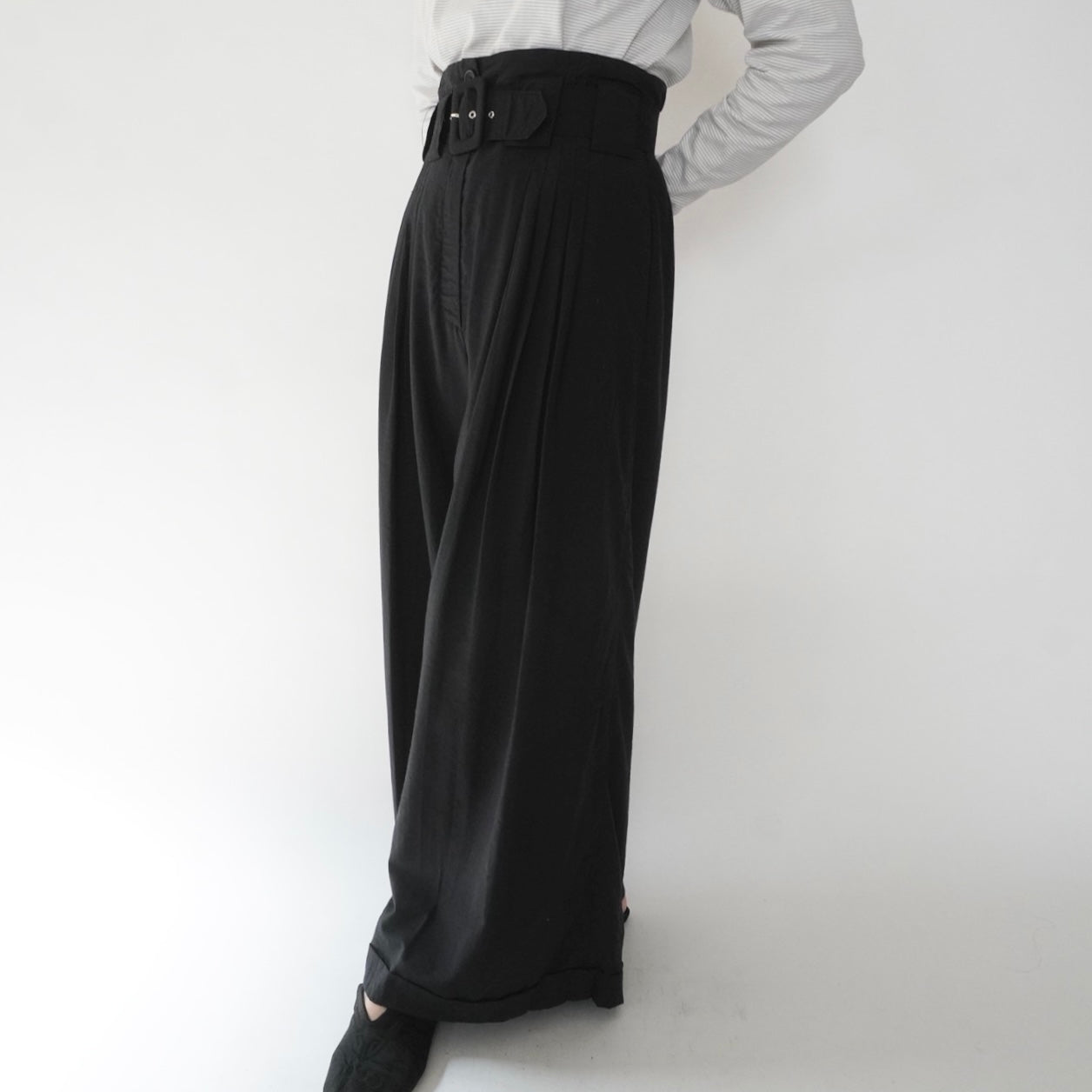 90s EURO Belted Wide Pants