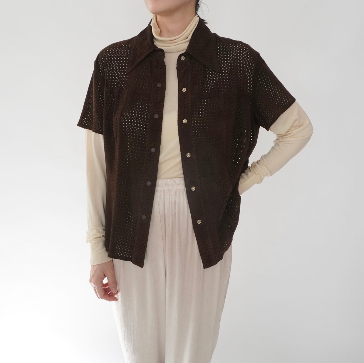 90s Suede Leather Shirt
