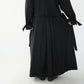 90s Black Design Maxi Coat