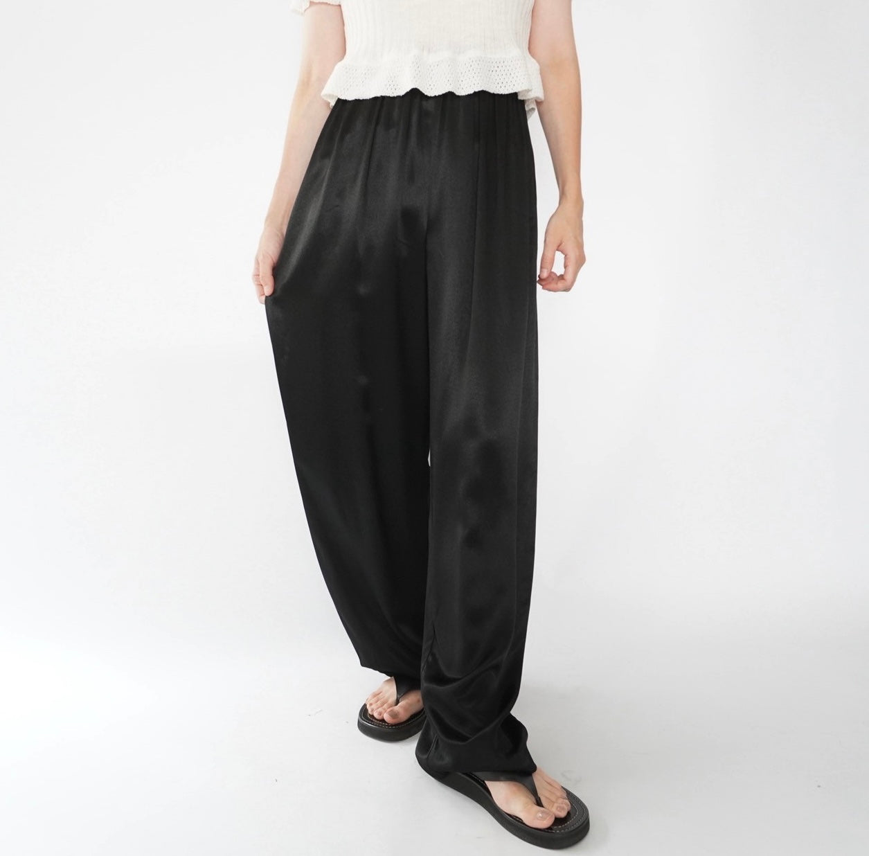 90s Black Shiny Pants