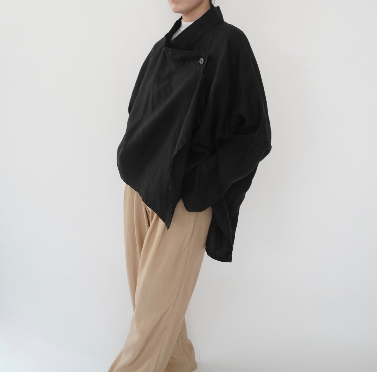 90s Black Linen Design Jakcet