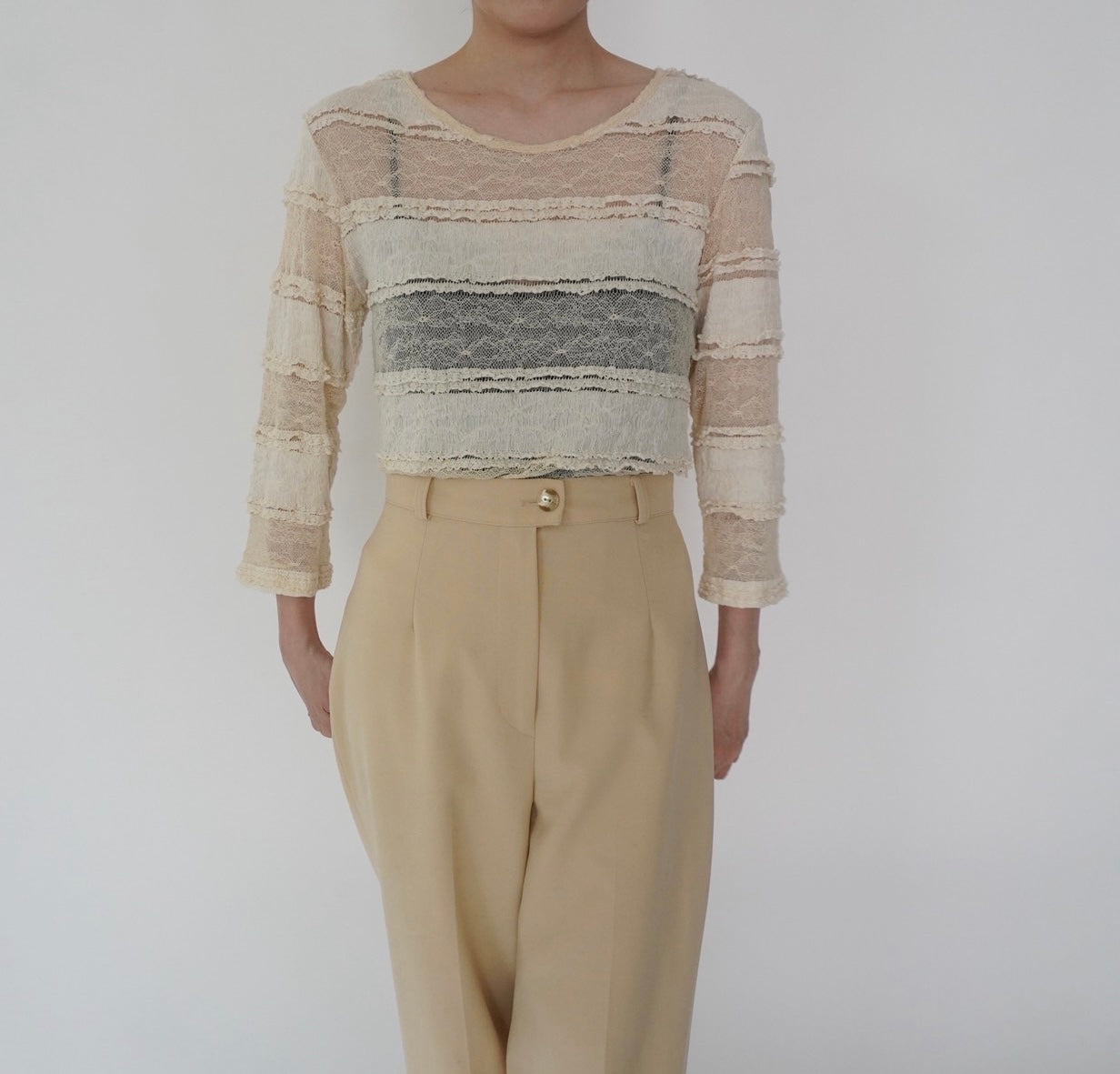 90s Sheer Lace Design Top