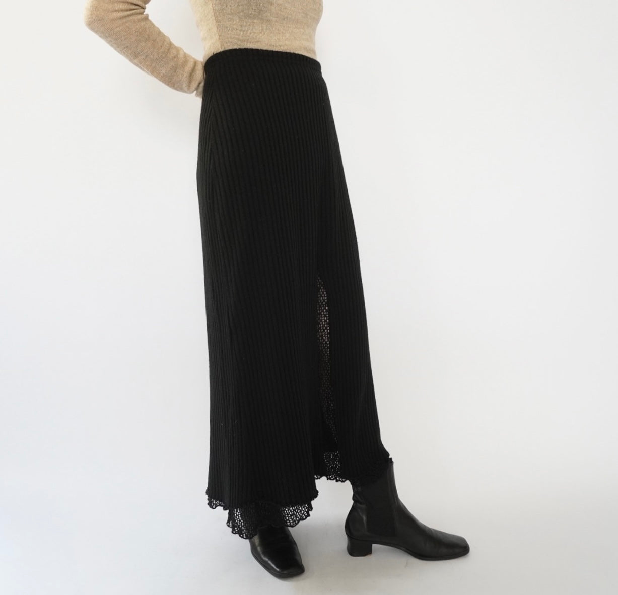 90s Design Ribbed Skirt Made in Italy