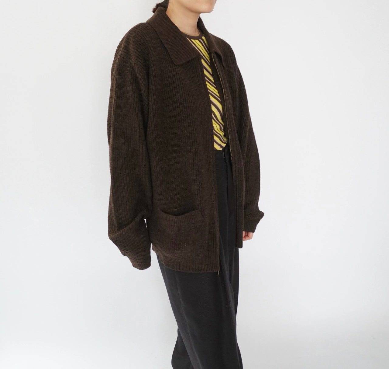 90s Zipped Knit Cardigan