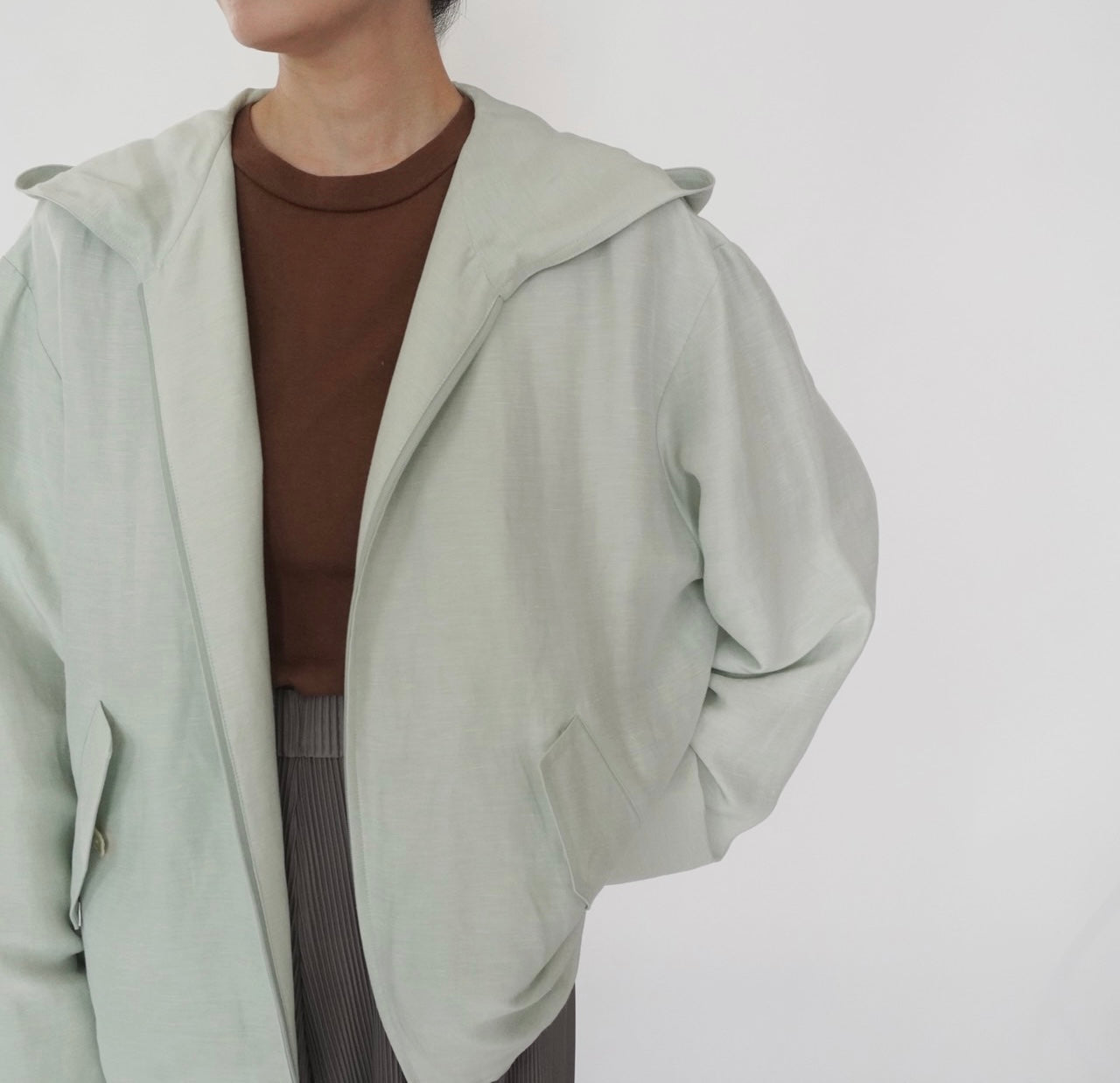 90s Linen×Silk Hoodie Jacket