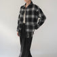 90s Shadow Plaid Fringe Shirt,Jacket Made in USA