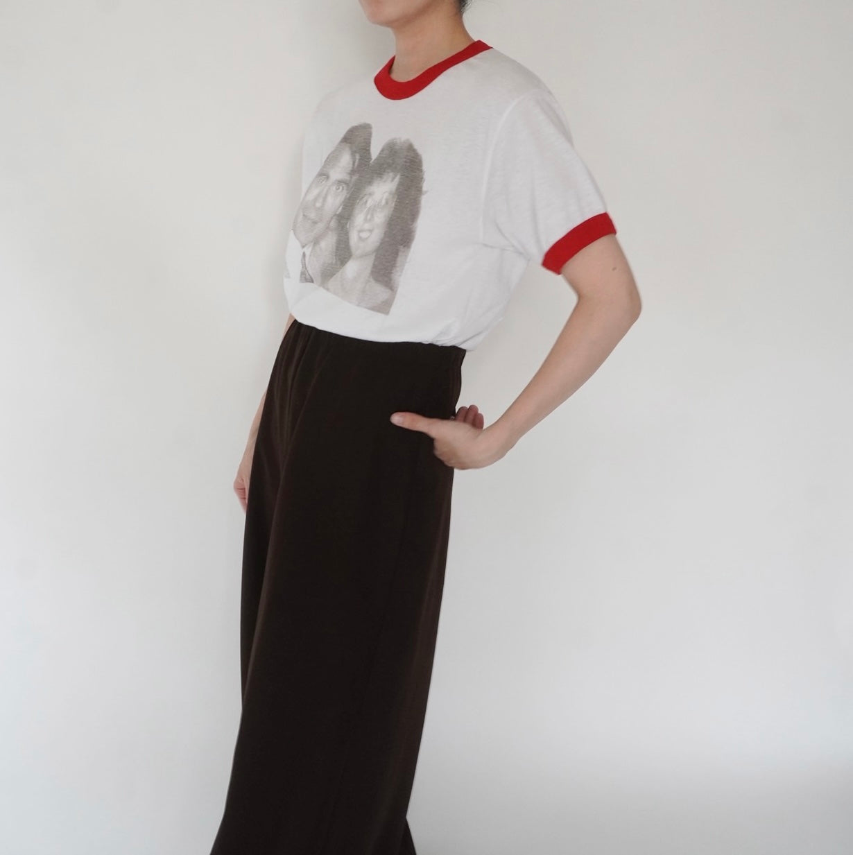80s Photo Printed T-shirt Made in USA