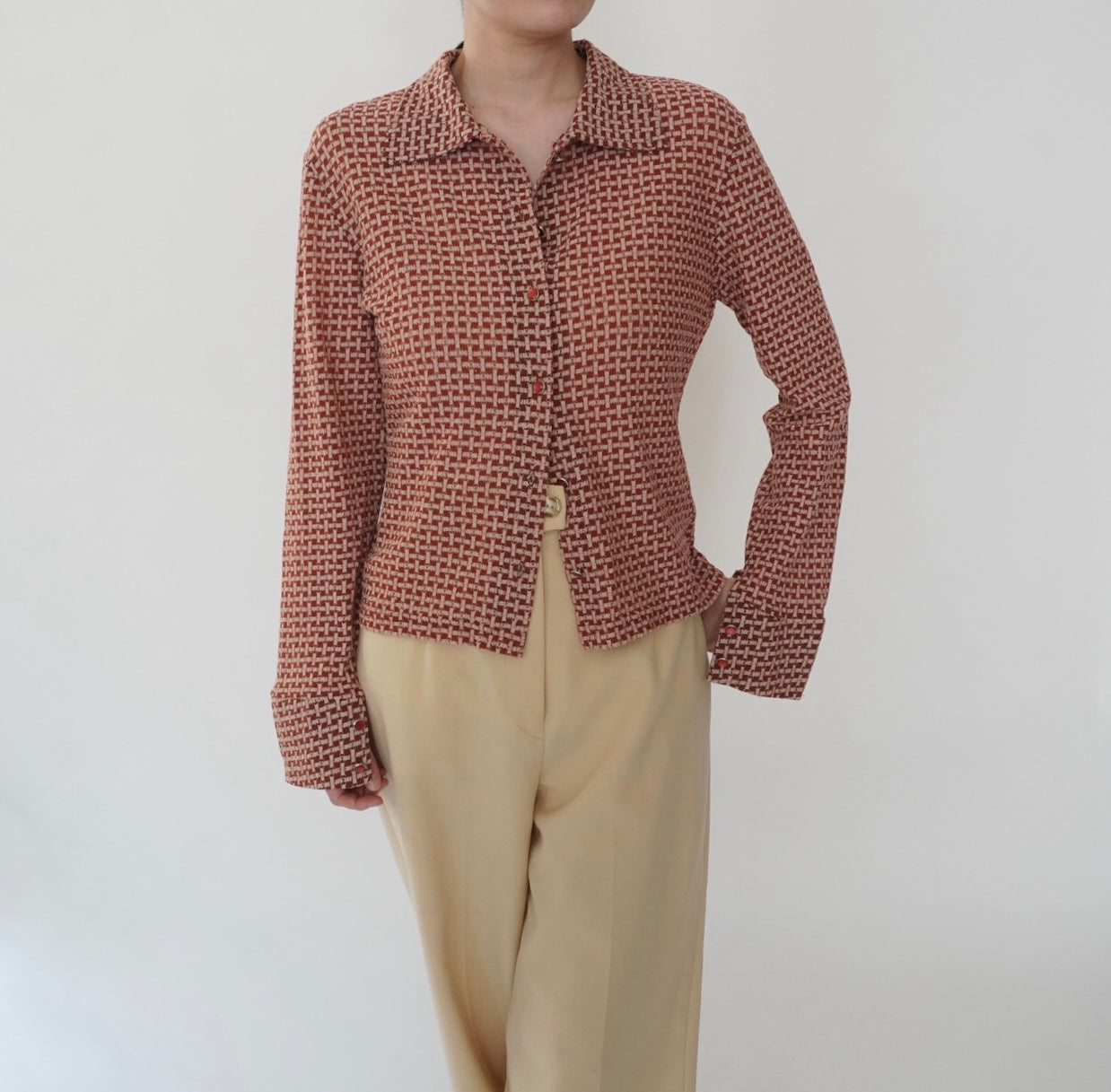 90s Pattern Shirt Made in USA