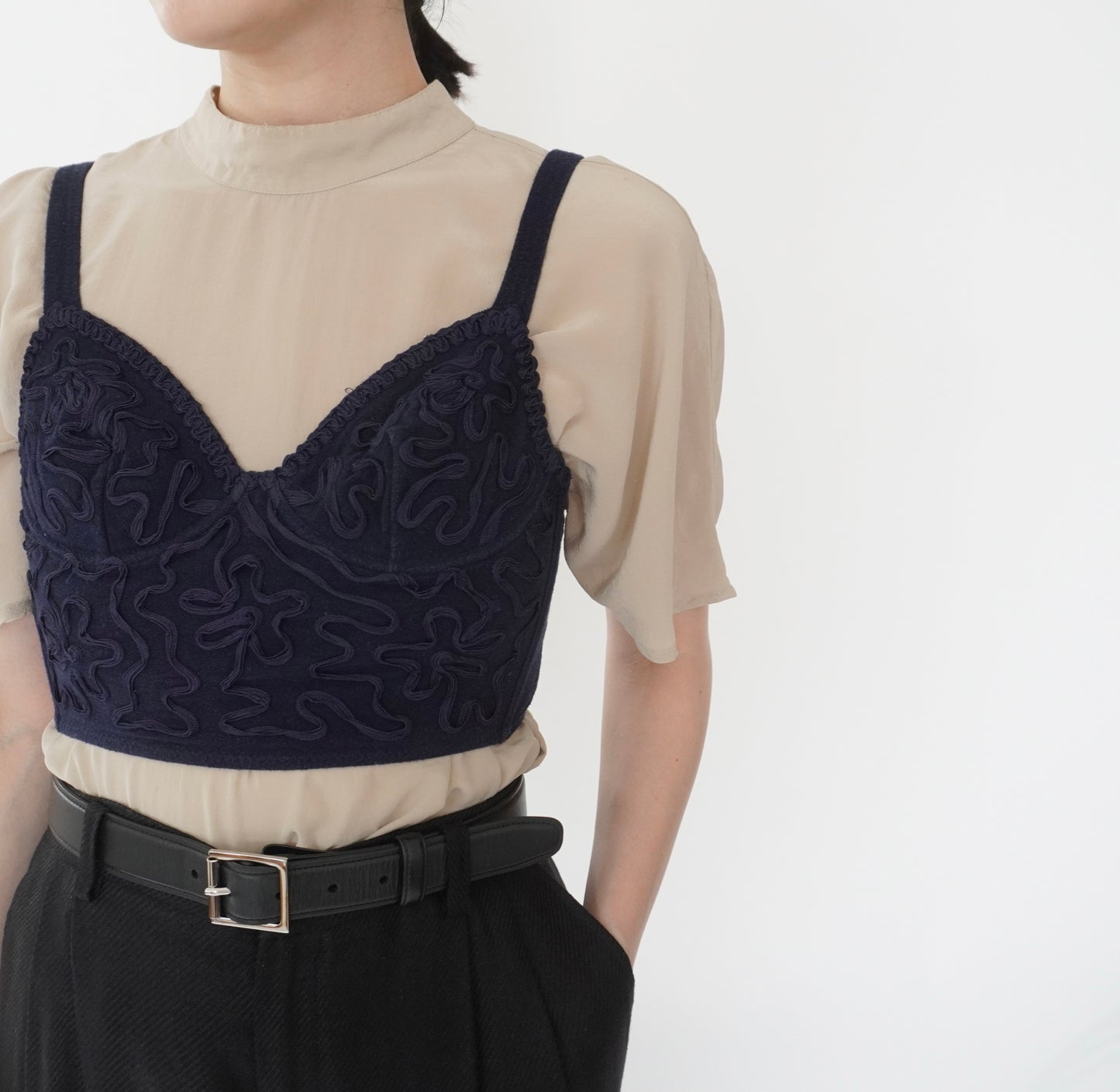 90s Embroidery Top Made in Italy