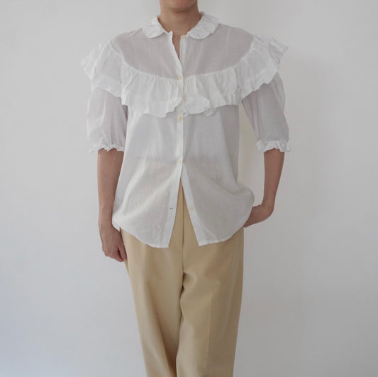 80s Ruffle Blouse