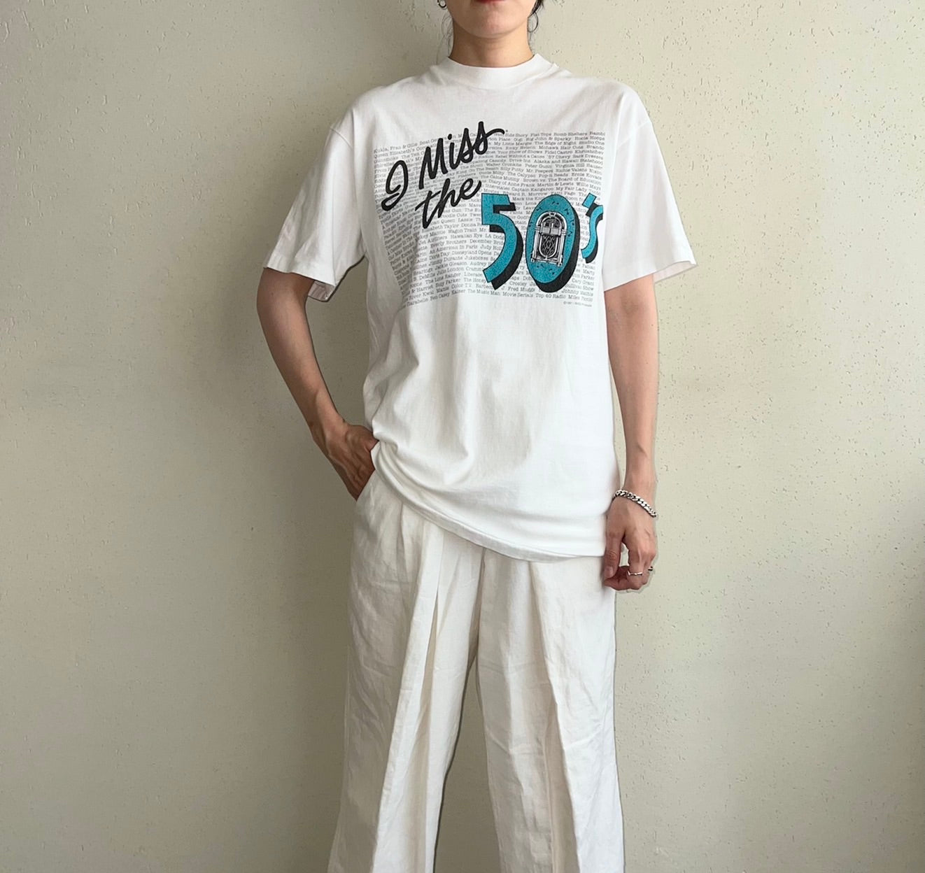 袖丈18cm1980s PRINTED T-SHIRT - Tシャツ/カットソー(半袖/袖なし)