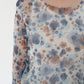 90s Floral Print Sheer Top