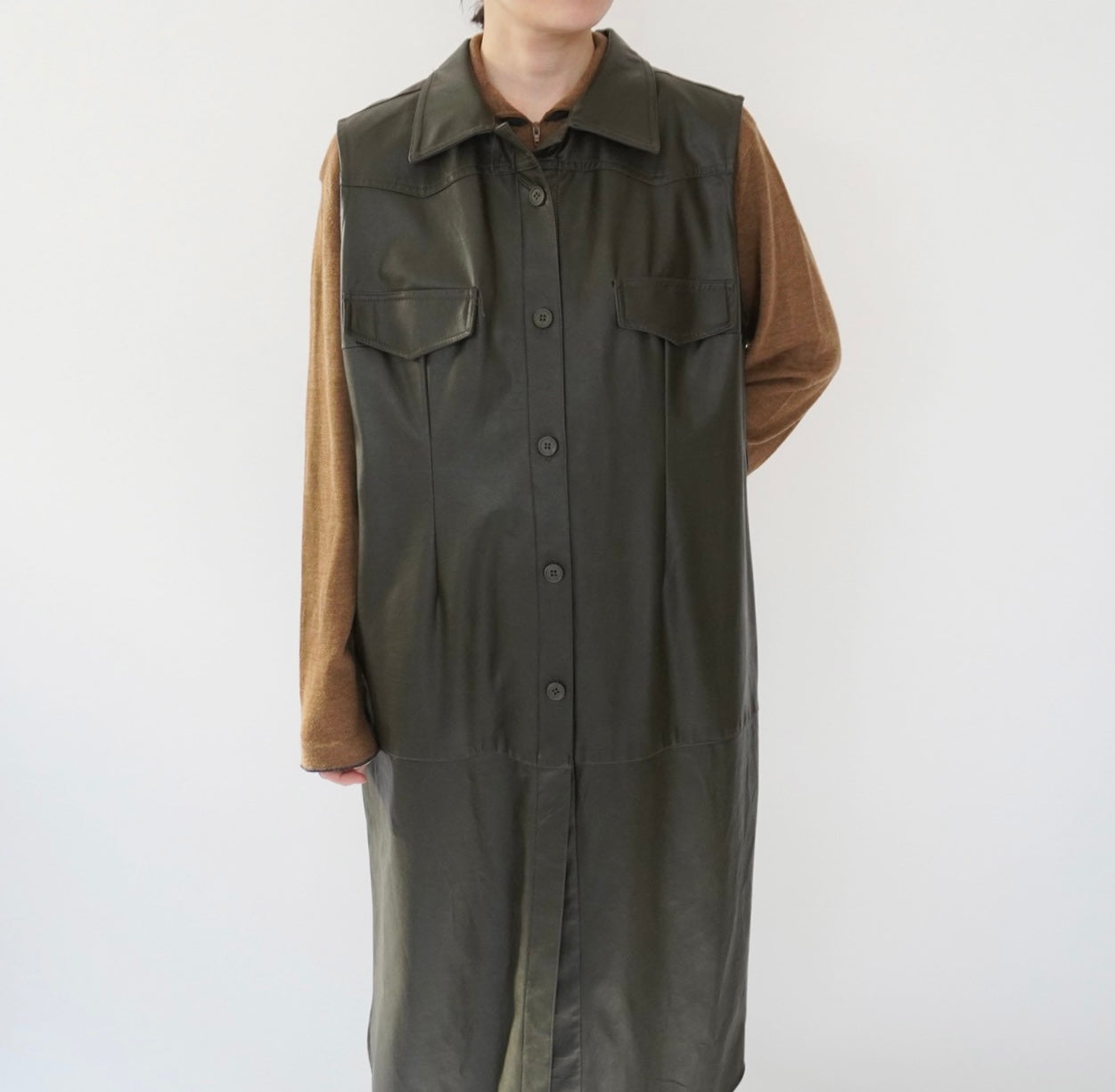 90s Faux Leather Dress Made in Italy