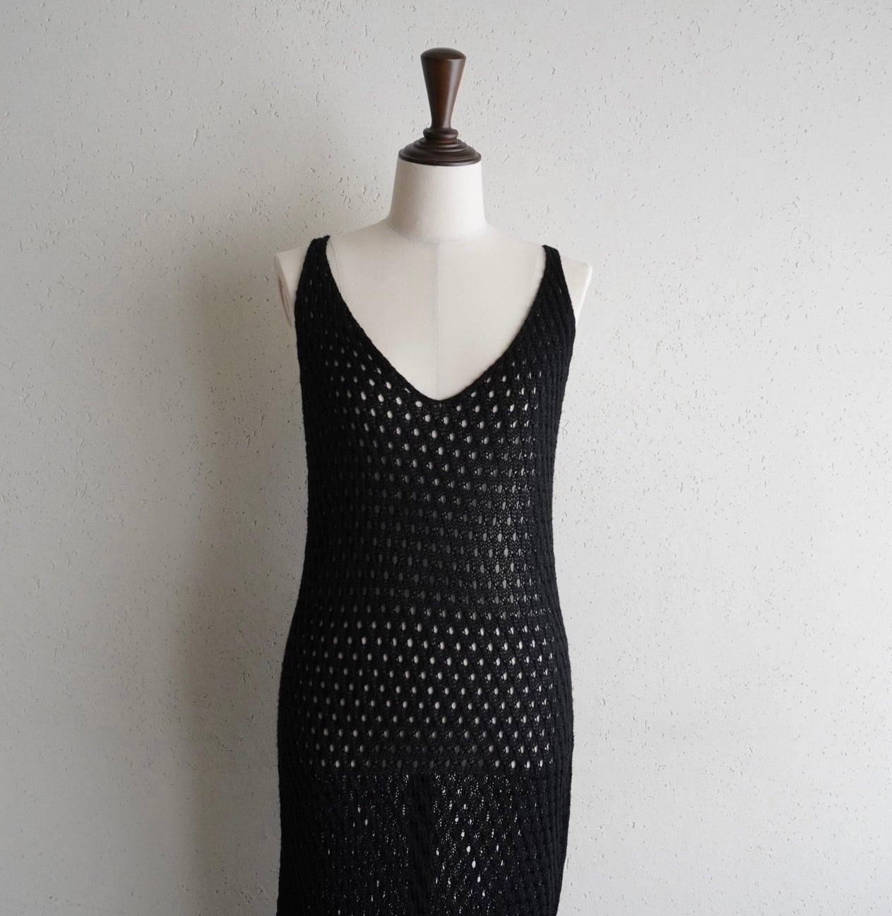 90s Black Crochet Dress Made in Italy