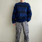 90s Black x Blue Mohair Knit