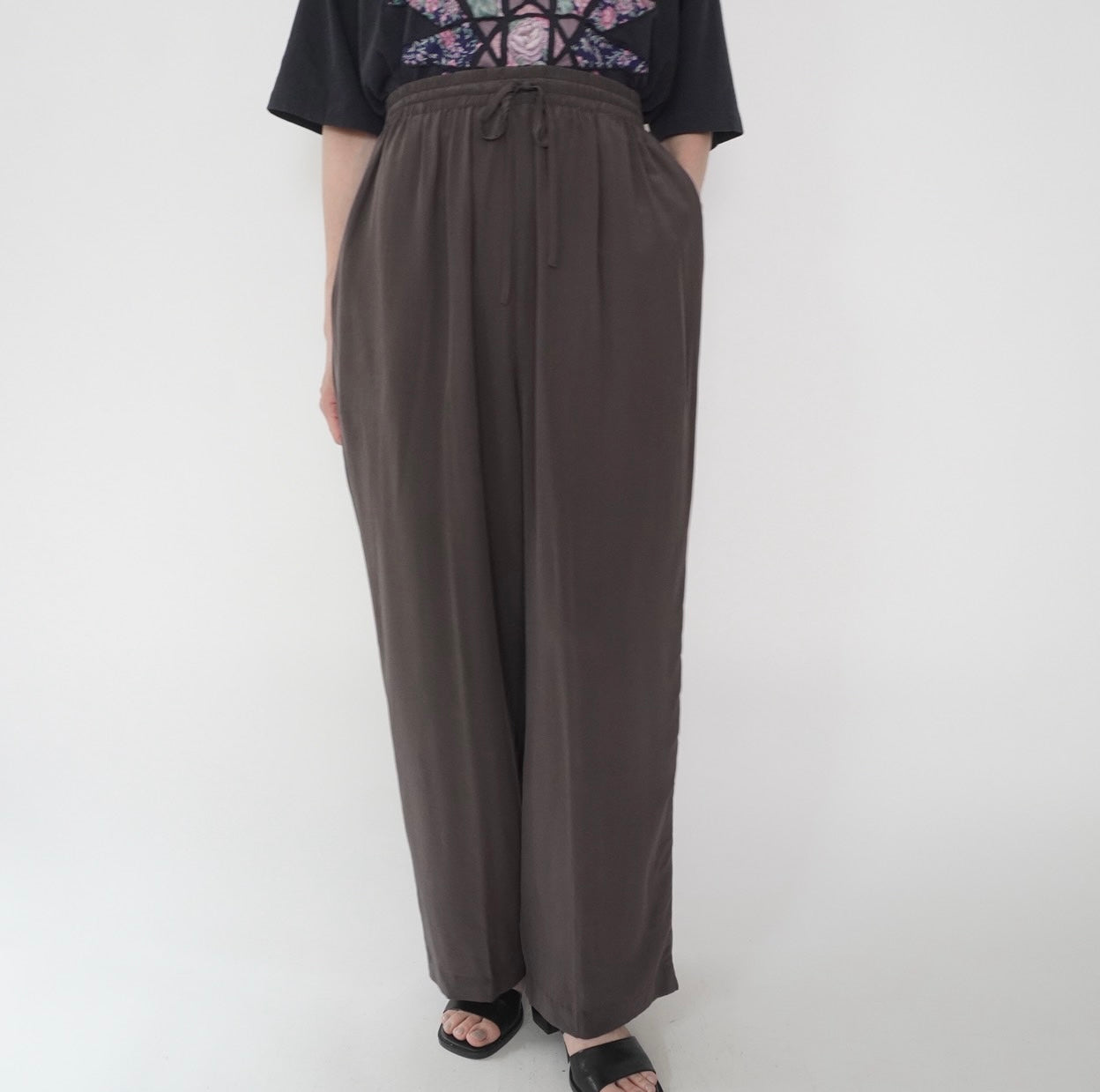 90s Silk Wide Pants