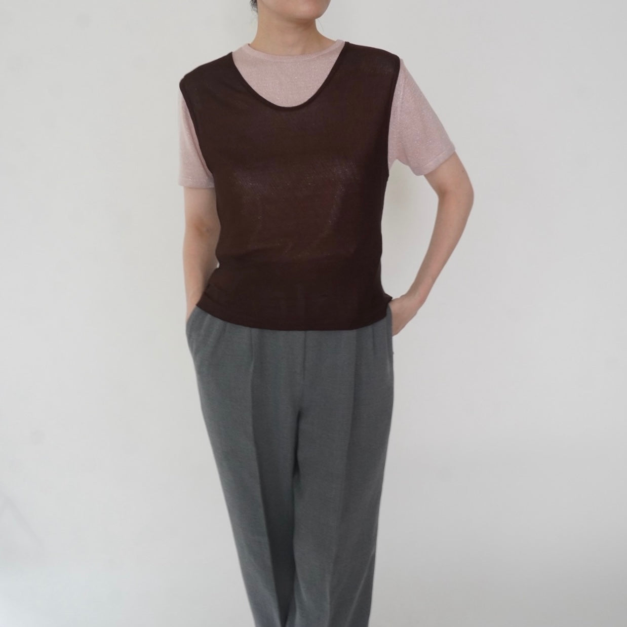 90s Brown Sleeveless Top Made in Italy