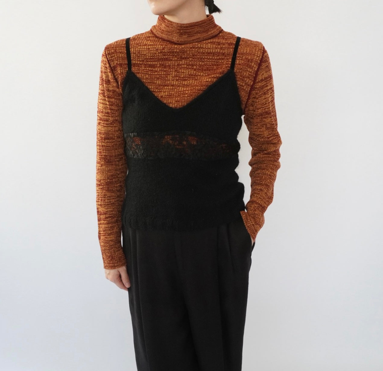 90s Lace Design Mohair Camisole Top